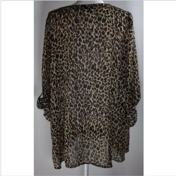 Lane Bryant roll tab blouse top shirt  22 24 print - Picture 5 of 8